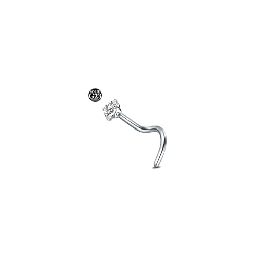 AceFun Piercing nez titane G23 pour femmes et hommes avec cubique zircone 2mmdiamond formé Lbijouxbijoux de nez — Vis-20G-2mm