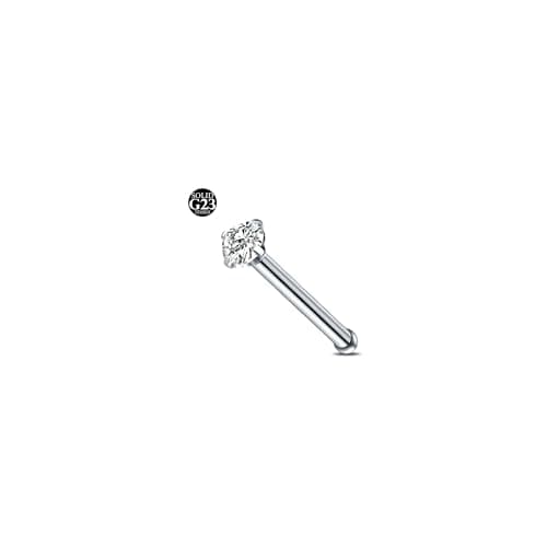 AceFun Piercing nez titane G23 pour femmes et hommes avec cubique zircone 2mmdiamond formé Lbijouxbijoux de nez — Droit-20G-1.5mm