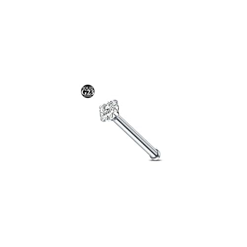 AceFun Piercing nez titane G23 pour femmes et hommes avec cubique zircone 2mmdiamond formé Lbijouxbijoux de nez — Droit-20G-2mm
