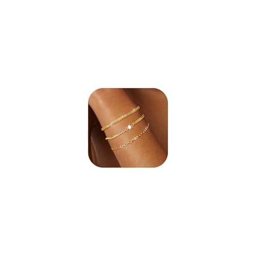 MUCCA Lot de 3 bracelets empilables en argent 925 pour femme - Cadeau d'anniversaire - Argent sterling multicouche régla — 3pcs-2-1364-gold