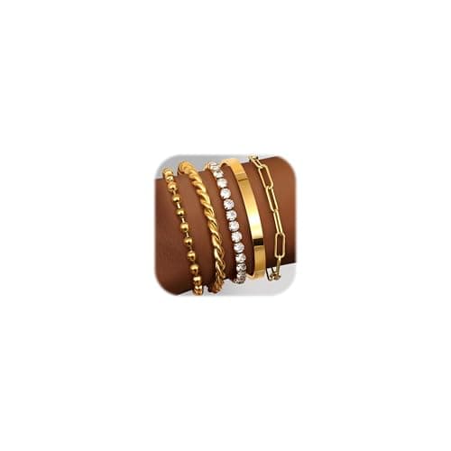 Adramata Chaîne Bracelets Or Acier Inoxydable Femme Réglable Fantaisie Empilables Imperial Standard 100 — Twist-Or
