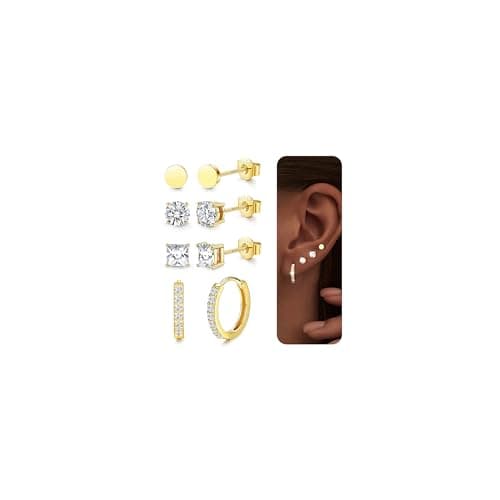 Adramata Boucles d'Oreilles Argent 925 et Or 16K Hypoallergéniques Femme Recycled Standard 100 — Rond-Or