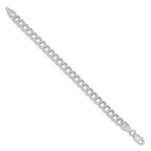Bracelet en argent sterling 925 poli à double maillon pour femme|Serti de breloques|Scène de homard de 7 mm|Style classi