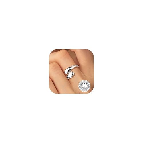 Bague en argent 925 Chunky pour femmes - Régulables et ouvertes