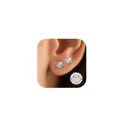 Adramata Boucles d'Oreilles Argent 925 Hypoallergéniques Fille Femme 100% Recyclé — Style Fleur