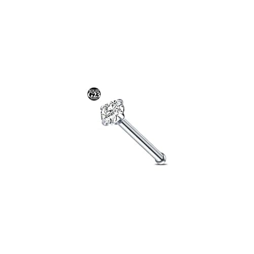AceFun Piercing nez titane G23 pour femmes et hommes avec cubique zircone 2mmdiamond formé Lbijouxbijoux de nez — Droit-20G-2.5 mm