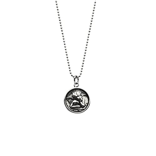 Skcess Collier Stylé pour Femme, Collier en Argent Ange de Forme Ronde pour Femme, Accessoire de Cadeau pour Femme