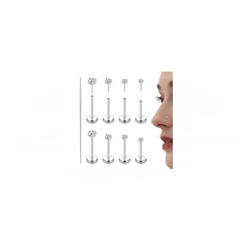 Adramata Piercing Labret Hypoallergénique 14K Or pour Piercings Mixtes Recycled Standard 100  
Adramata Piercing au Nez — Argent - 20 G (0,8 mm)
