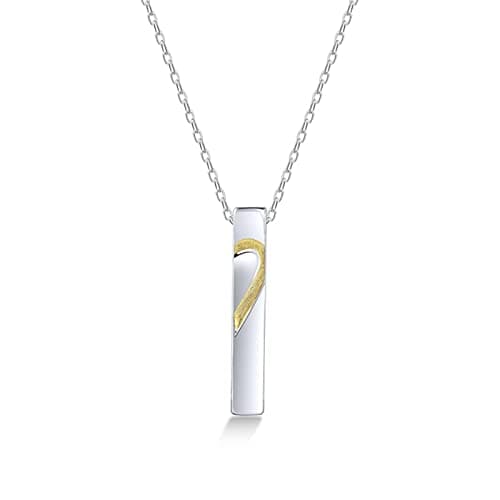 Collier ethnique en argent 925 pour femme, idée cadeau Fête des Mères - Skcess Collier cœur casse-tête amitié — Or