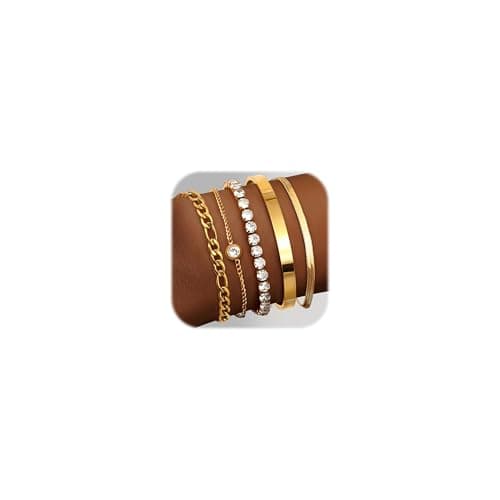 Adramata Chaîne Bracelets Or Acier Inoxydable Femme Réglable Fantaisie Empilables Imperial Standard 100 — 1CZ-Or