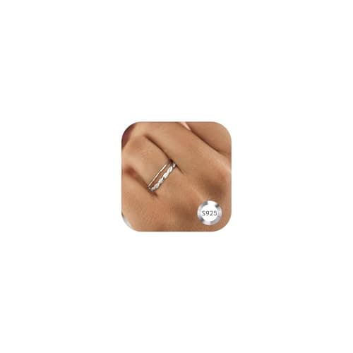 Milacolato Bague en Argent Sterling 925 Zircone Cubique Éternité pour Femmes Élégante et Réglable