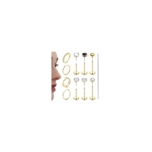 Anneaux de piercing nez en acier chirurgical Medusa Petit anneaux piercing labret oreille conch