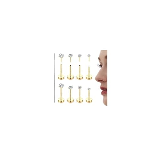 Adramata Piercing Labret Hypoallergénique 14K Or pour Piercings Mixtes Recycled Standard 100  
Adramata Piercing au Nez — Or 14 carats - 20 G (0,8 mm)