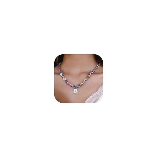 Collier de perles colorées Adramata pour femmes et filles - Boho Summer Accessories Recycled Claim Standard 100