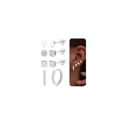 Adramata Boucles d'Oreilles Argent 925 et Or 16K Hypoallergéniques Femme Recycled Standard 100 — Rond-Argent