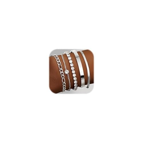 Adramata Chaîne Bracelets Or Acier Inoxydable Femme Réglable Fantaisie Empilables Imperial Standard 100 — 1CZ-Argent