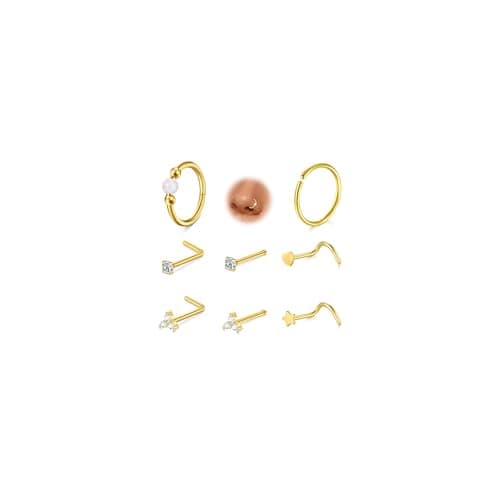 Septum Inoxydable 18G Zircon Anneau de Piercage DMAWAVE Maillot de Bain Femmes Sexualité — A-20g-gold