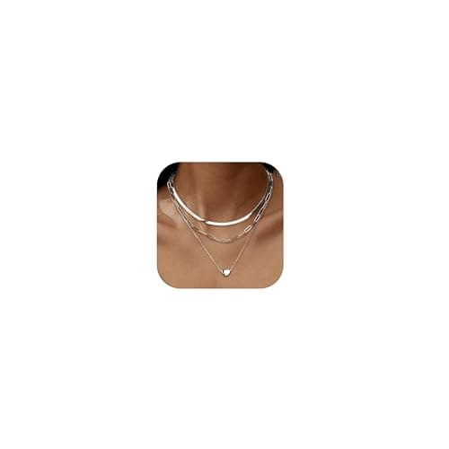 Collier femme acier inoxydable plaqué or 14K réglable et empilable Adramata — Pendentif Cœur-Argent