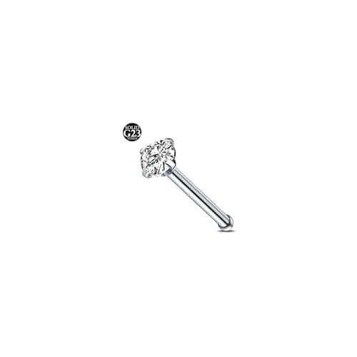 AceFun Piercing nez titane G23 pour femmes et hommes avec cubique zircone 2mmdiamond formé Lbijouxbijoux de nez — Droit-20G-3mm