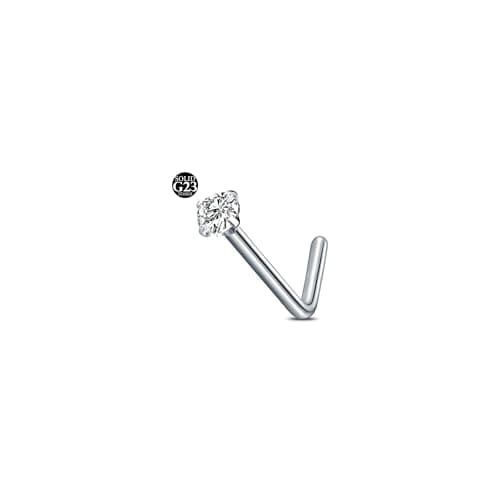 AceFun Piercing nez titane G23 pour femmes et hommes avec cubique zircone 2mmdiamond formé Lbijouxbijoux de nez — L Forme-20G-2mm