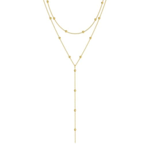 Auiremrti Chaîne longue en Y en or/argent pour femmes - Bijoux simples et élégants - Ensembles de chaînes femmes - Colli