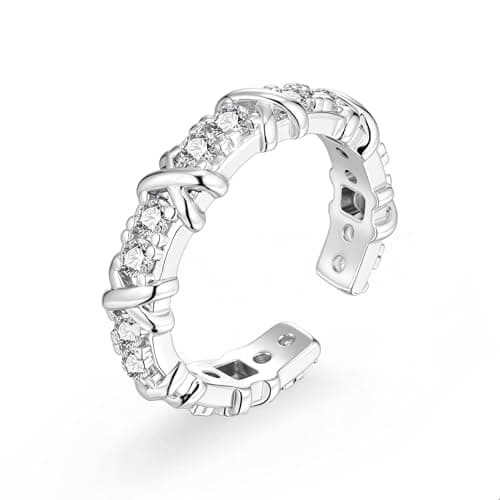 ALEXCRAFT Bague Argent 925 Femme Élégante et Hypoallergénique, Cadeaux de Bijoux pour Fille, Mère et Copine — Argent 3.1