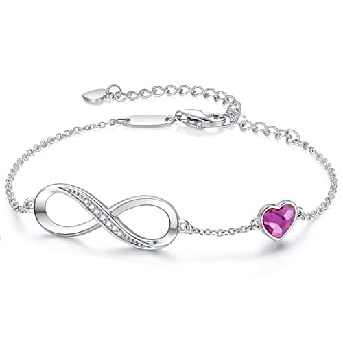 Bracelet LOUISA SECRET Femme Argent 925 Infini Noël Anniversaire Maman — Acier inoxydable + violet