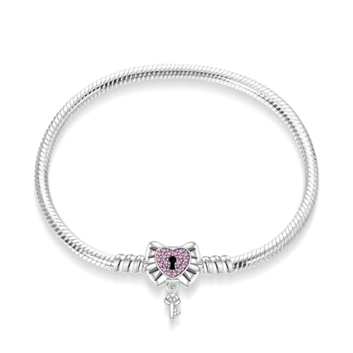 Bracelet Pandora Femme Charmes Coeur Ortie Argent 925 Cadeau Noël Anniversaire Mères — PAB016