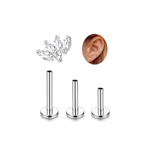 Adramata G23 Titane Piercing - Hypoallergénique pour Piercing Tragus et Helix - Femmes - Accessoires deMode Body Jewelry