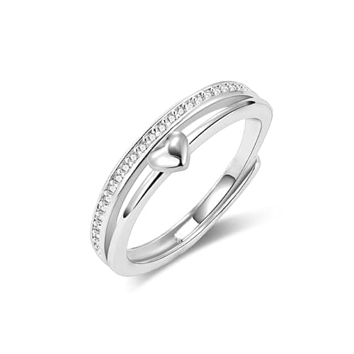 ALEXCRAFT Bague Argent 925 Femme Élégante et Hypoallergénique, Cadeaux de Bijoux pour Fille, Mère et Copine — G-argent