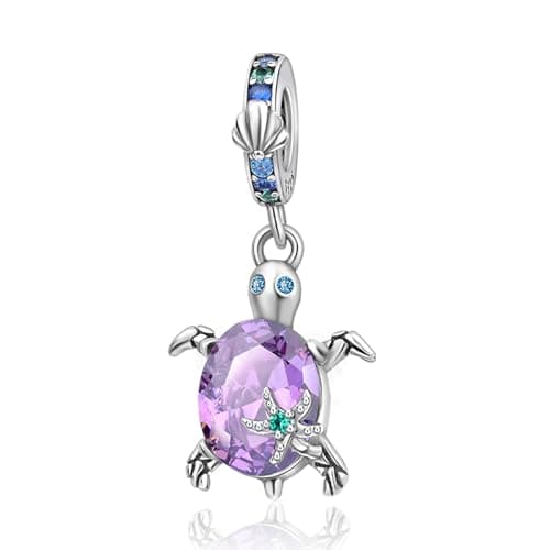 Amuefer 925 argent charms bracelet collier pendentif perles charmé papillons, amour, cadeaux pour mère anniversaire, tor — C-Tartaruga Viola
