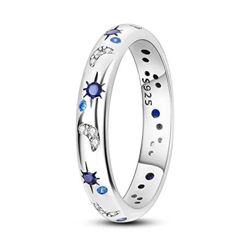 NARMO 925 argent sterling bijou lunaire étoile anneau mauvais oeil coloré zircone cubique femme vintage déclaration tail