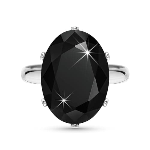 Linawe Bague Ajustable en Diamant Synthétique Moissanite pour Femme, Grande Bague en Cuivre en Trois Nuances d'Or, Or Ro — Argent,Noirs