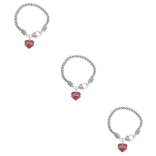 GALPADA Bijou Coeur Strass 5 Pièces Amitié Bracelet Couple Décoratif Charme Couleur Délicat — redx3pcs