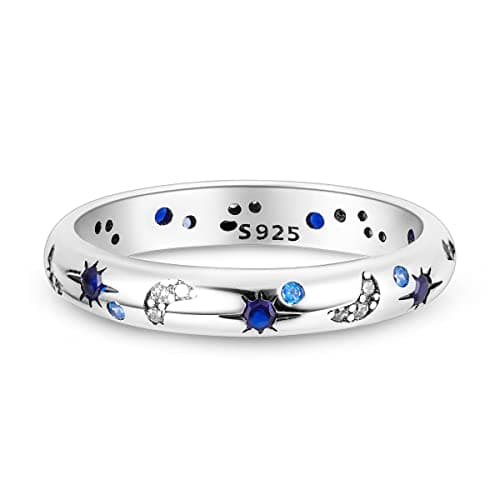 NARMO 925 argent sterling bijou lunaire étoile anneau mauvais oeil coloré zircone cubique femme vintage déclaration tail