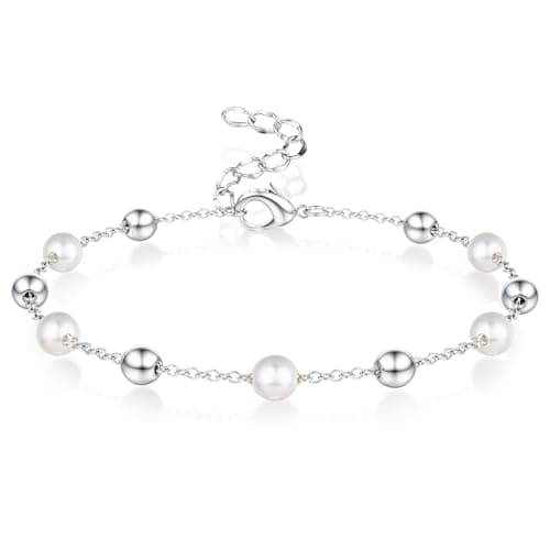 LOLIAS Bijou Bijou Or Argent Femme Coeur Perle Bracelet Acier Inoxydable Femme Ado Fille Cadeau Recherché Recycled
