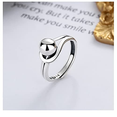 IMINI Bague ouverte en argent sterling 925 - Minimaliste et réglable - Pour femme - Idéale pour cadeau d'anniversaire ou
