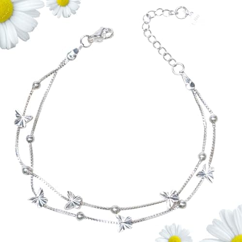 Bracelet PIWOSGOL Argent 925 Femme, Boîte Cadeau Inclus, Cadeau Anniversaire et Noël pour Maman, Épouse, Petite Amie