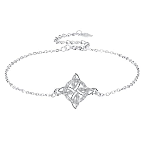 Yinsen Femme Bijou Bracelet Argent Sterling 925 Coeur Pendentif 17+4 cm Noël Anniversaire Cadeau Femmes Filles Soeurs