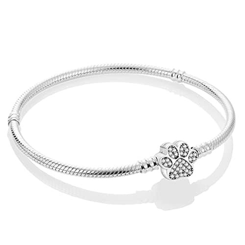 Bracelet Pandora Femme Charmes Coeur Ortie Argent 925 Cadeau Noël Anniversaire Mères — KJB003