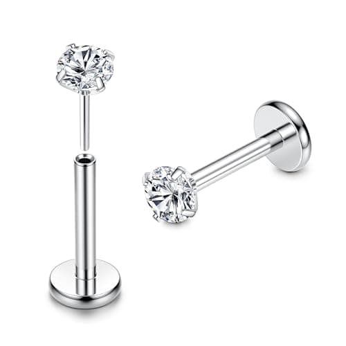 Adramata G23 Titane Piercing pour Tragus Homme Femme 16G 100% Recyclé — Blanc