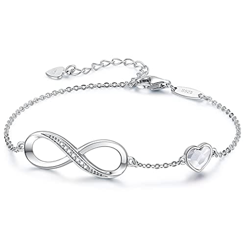 Bracelet LOUISA SECRET Femme Argent 925 Infini Noël Anniversaire Maman — Argent + blanc