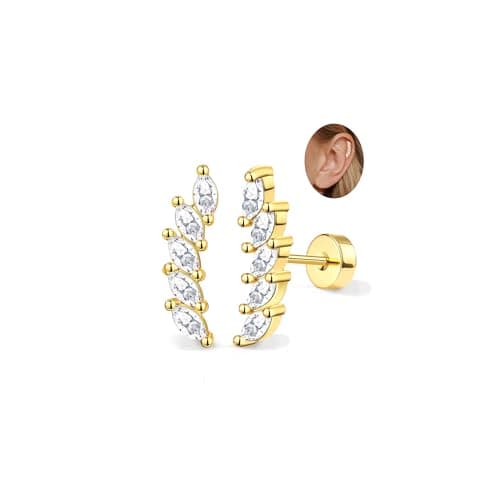 Adramata Acier Inoxydable Piercing Femmes Conch Tragus Helix 16G Argent Hypoallergénique Recycled Standard 100 — Or-Classique