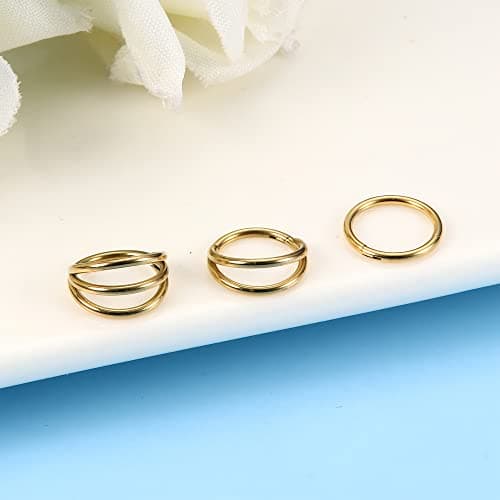 Anneau Clicker Daith pour Femmes en Acier Chirurgical 316L | Écoutez Adramata | Bijoux de Piercings pour Argent Or Tone