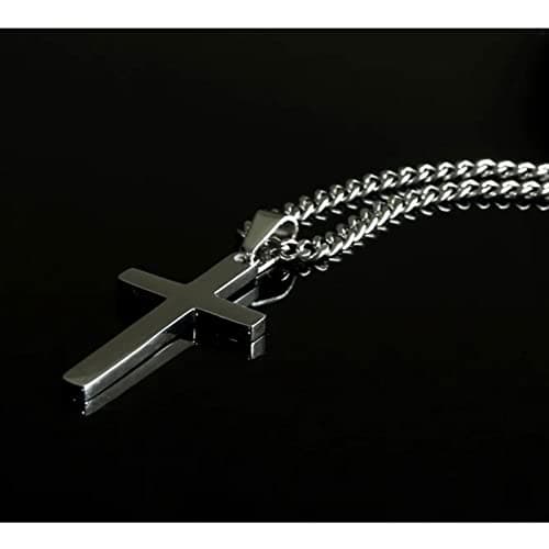 ITESSY Croix Bijou pour Hommes et Femmes, Chaîne en Acier Inoxydable 316L Croix Simple en Métal Simple-55+5CM, Accessoir