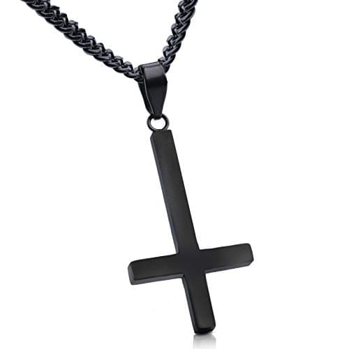 Collier Adramata Inverse en Acier Inoxydable 24 Pouces Hommes Femmes Religieux Recyclé Longue Chaîne Reglable 100 Standa