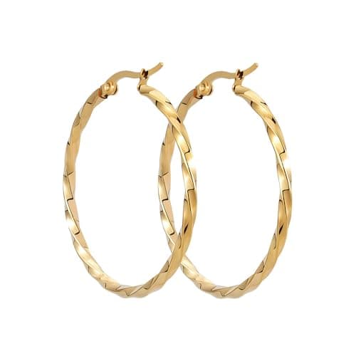 BONNYBIRD® Boucles d'Oreilles Acier Inoxydable Femme "BonnyClassic" - Résistance à l'eau & Bien Toléré Par la Peau | Or — BonnyFly Or