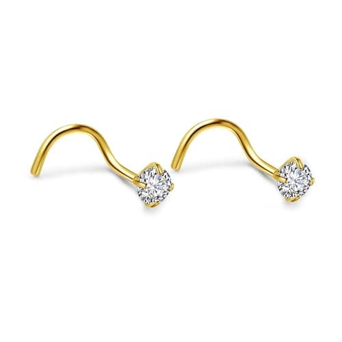 PiercingJak Perforation Nez Acier Chirurgical Strass | Bijoux de Corps pour Femmes | Accessoires de Perforation de Nez O