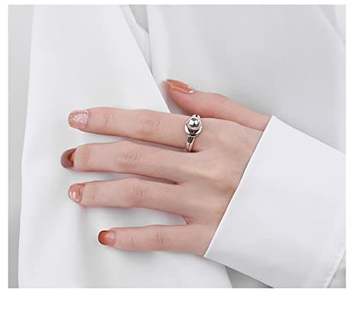 IMINI Bague ouverte en argent sterling 925 - Minimaliste et réglable - Pour femme - Idéale pour cadeau d'anniversaire ou