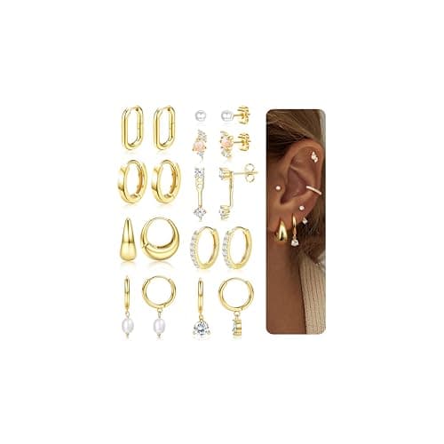 Adramata Or 14K Plaquées Boucles d'Oreilles Femme Créoles & Pendantes Helix Piercing|Rêve de Loup — Boucles d'Oreilles Pendantes-Or